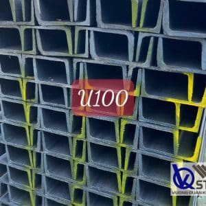 Sắt thép hình U100 có kích thước bụng là 100mm, chắc chắn, cứng cáp, chịu lực tốt, không bị ăn mòn