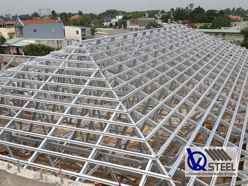 Ứng dụng thép V70 làm khung mái nhà