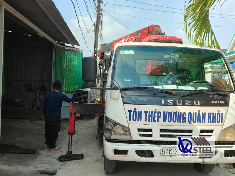 Bàn giao công ty TNHH Chú Thợ Mộc 3 tấn thép hộp Đức Việt 30x30x1.2ly