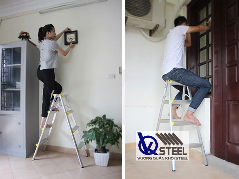 Thang sắt hộp chữ A được sử dụng khá phổ biến trong đời sống