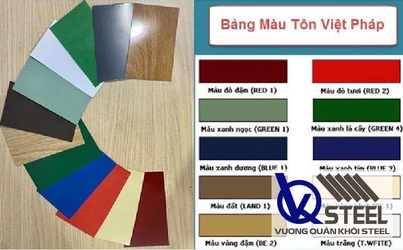 Bảng màu tôn Việt Pháp