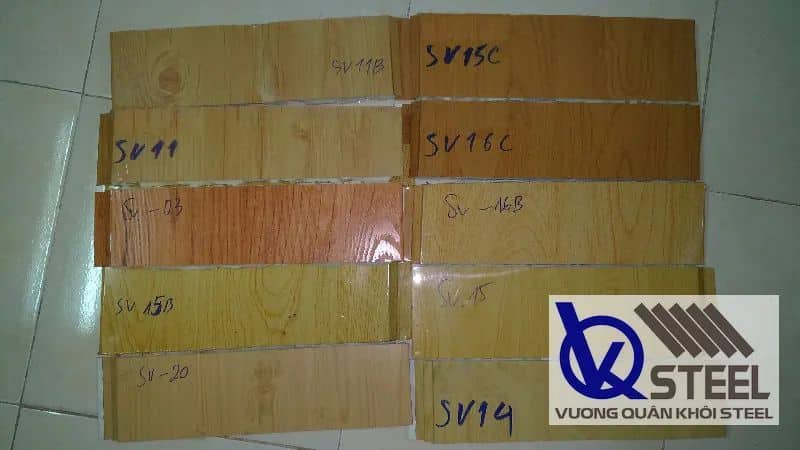 Bảng màu tôn la phông giả gỗ Việt Nhật