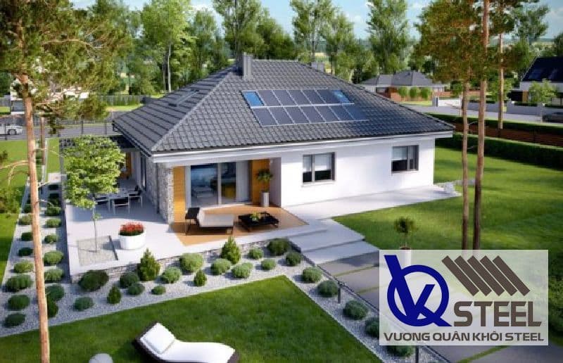 Nhà cấp 4 lợp mái tôn thiết kế biệt thự