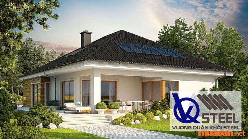 Nhà cấp 4 mái tôn giả ngói vuông kim cương cách nhiệt