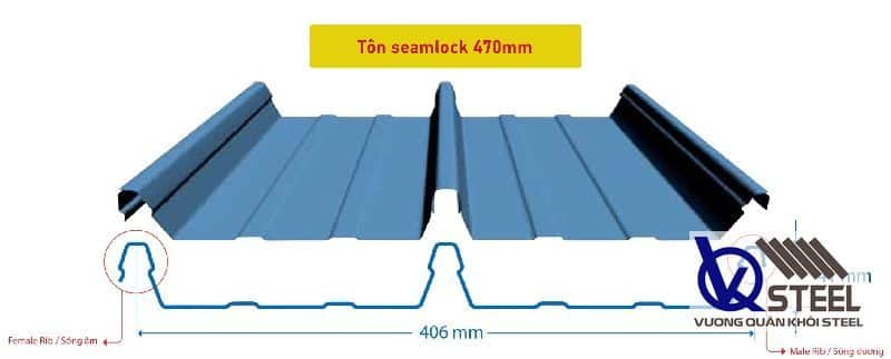Tôn Seamlock Đông Á 470mm