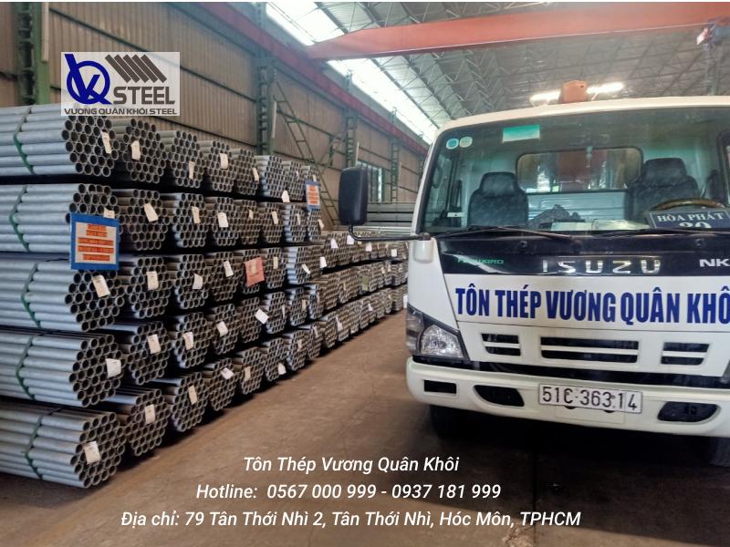 Mua thép ống mạ kẽm nhúng nóng Hòa Phát tại Long An đảm bảo hàng chính hãng, giá gốc, hóa đơn đầy đủ