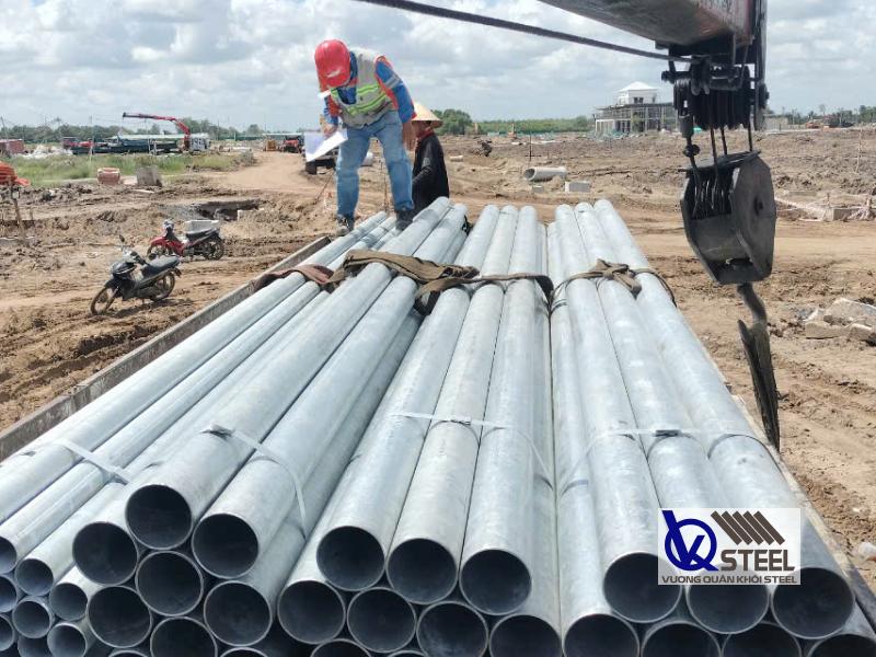 Giao 8 tấn thép ống ma kẽm nhúng nóng Hòa Phát đến công trình xây dựng tại Bà Rịa Vũng Tàu