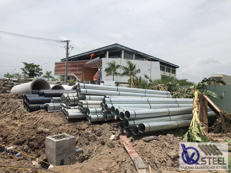 Giao 6 tấn ống kẽm Hòa Phát phi 60 và phi 89 cho dự án nhà kho và xưởng chế biến gỗ tại Huyện Long Điền, Bà Rịa – Vũng Tàu