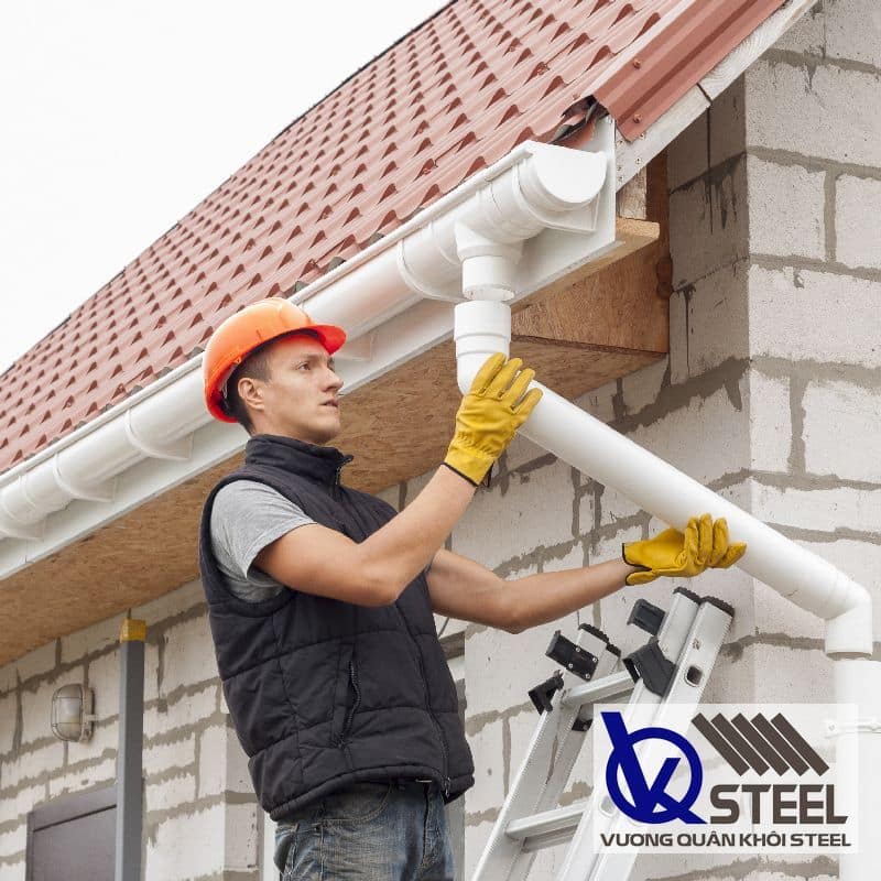 Các bước thi công tôn máng xối