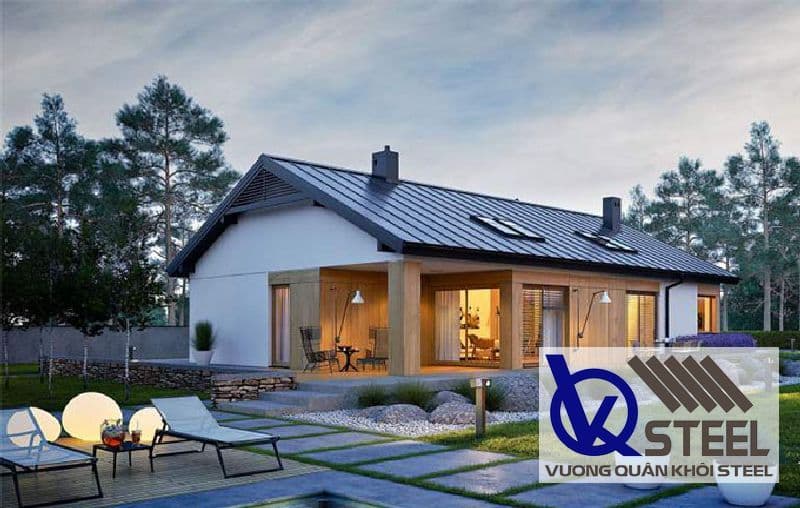 Mẫu nhà mái tôn giả ngói phong cách Châu Âu hiện đại
