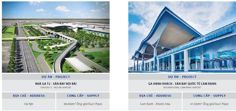 Hệ thống sân bay, nhà ga thi công bằng tôn Việt Nhật