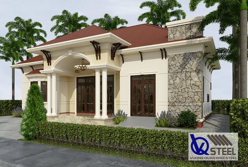 Mái nhà tôn màu cà phê hiện đại