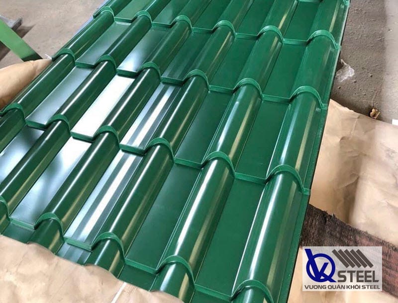 Ảnh thực tế tôn giả ngói màu xanh lá cây