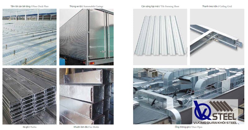 Một số ứng dụng của tôn Việt Nhật