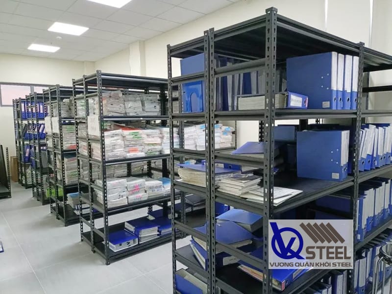 Ứng dụng thép V20 làm kệ chứa hồ sơ