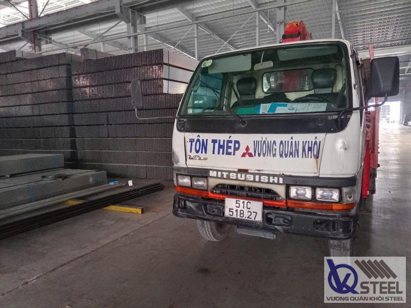 Cung cấp 2 tấn thép hộp đen 40x80 dày 1.5 mm cho nhà kho nhỏ và khung xưởng cơ khí tại phường 12, đường Minh Phụng