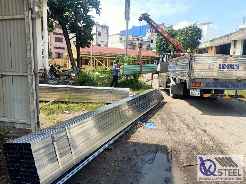 Giao 1,6 tấn thép hộp mạ kẽm Hoa Sen 30x60x1.2mm tại xã Bưng Riềng, huyện Xuyên Mộc