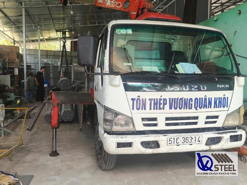 Giao 600kg thép ống phi 21, dày 1.0mm phục vụ làm hàng rào, cổng sắt tại xã Long Hiệp, huyện Bến Lức