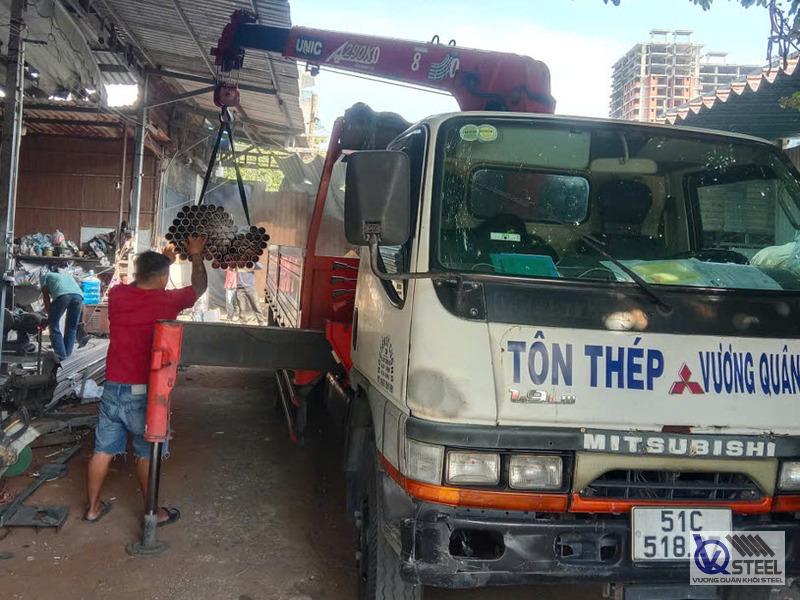 Giao 150 cây thép ống Hòa Phát phi 27 cho công trình sửa chữa nhà phố tại phường Tân Thới Hiệp, Quận 12