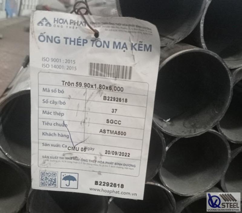 Cách nhận biết ống thép Hòa Phát phi 60 chính hãng