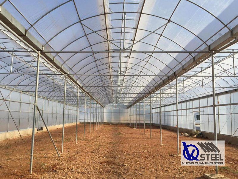 Ứng dụng sắt ống Cường Phát SG làm khung nhà kính trồng cây