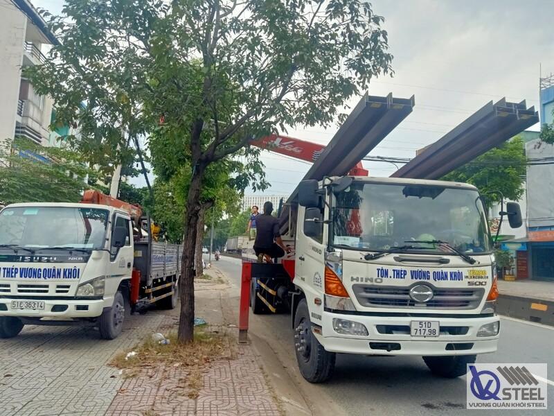 62 cây thép I250 làm khung kho logistics tại KCN Long Đức, Long Thành